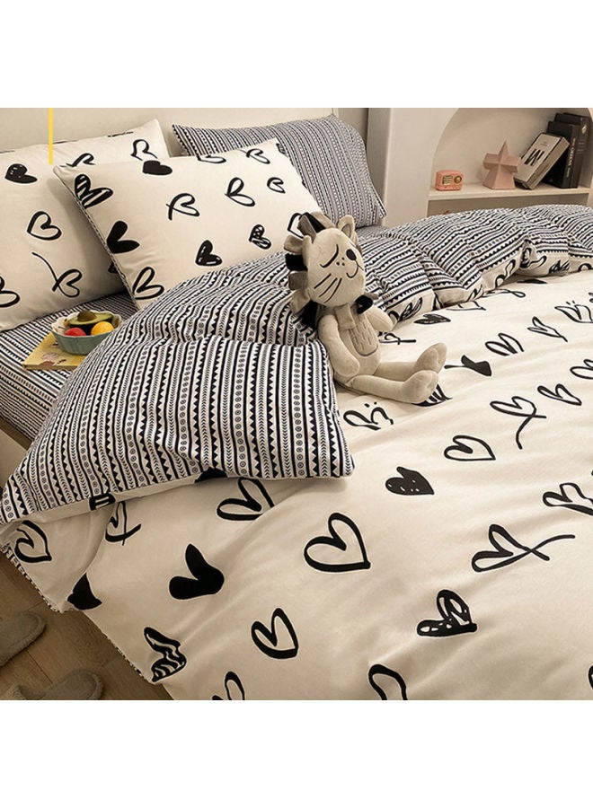 مجموعة أغطية لحاف من القطن المغسول مكونة من أربع قطع من Nanjiren لسرير سكن الطلاب، مجموعة لحاف مكونة من ثلاث قطع - اللون:Lola feelings- المواصفات: 1.8 × 2.2 متر [غطاء لحاف فردي]] - Image 1