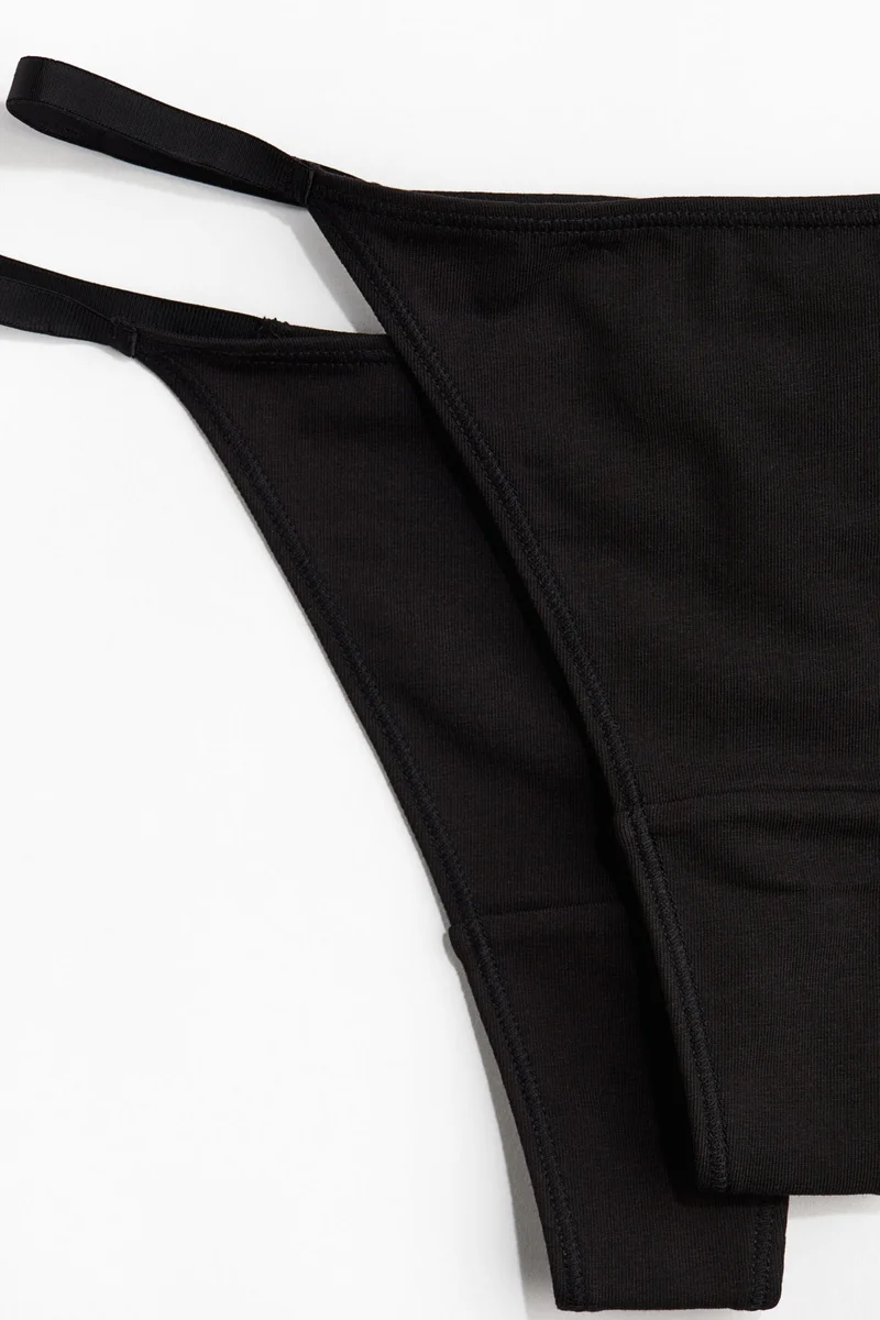 اتش اند ام سروال ثونغ بنمط تانغا من القطن - عبوة من 3 قطع