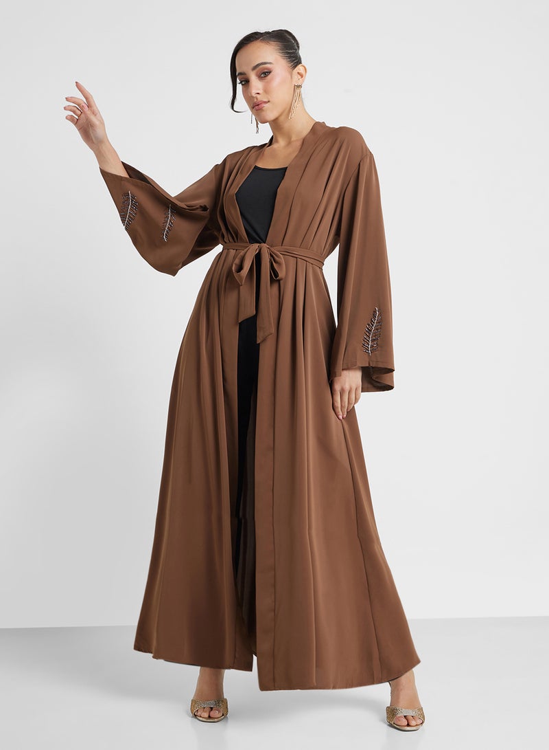 Khizana Abaya With Embroidered Sleeves  - Image 1