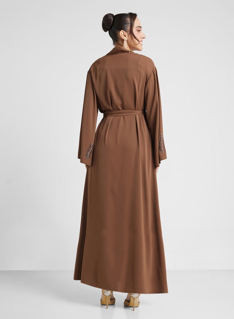 Khizana Abaya With Embroidered Sleeves  - Image 2