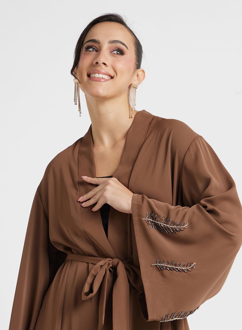 Khizana Abaya With Embroidered Sleeves  - Image 3