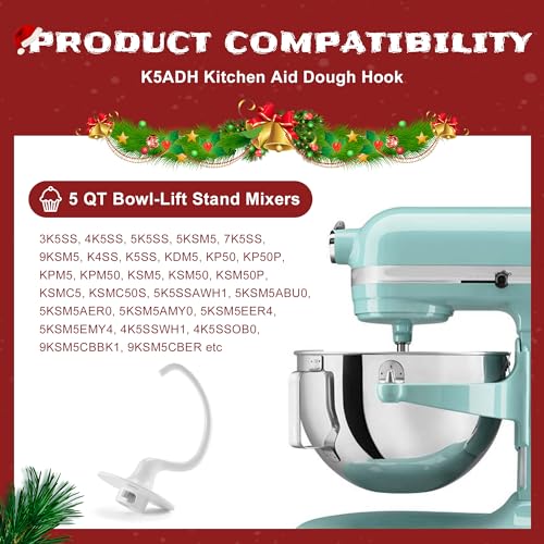 Sikawai K5ADH Dough Hook/Tilt-Head Coated C-Dough Hook K5ADH for 5-QT Bowl-Lift Stand Mixer KSM50 KSM5-K5SS Mixer Attachments Dough Hook K5ADH -by Sikawai - Image 5