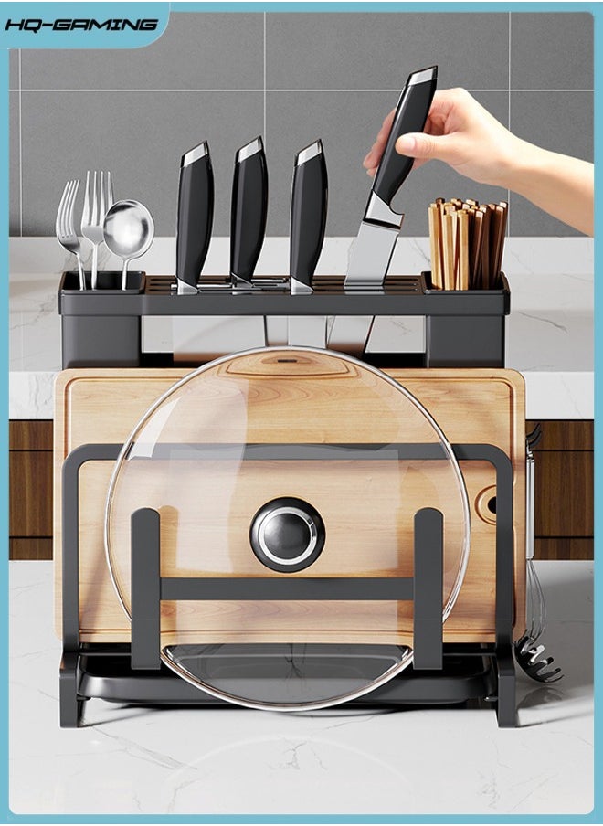 HQ-GAMING Knife Block Holder,Universal Knife Block, Kitchen Knife Holder,Kitchen Knife Chopsticks Chopping Board Pot Cover Chopping Board Knife Multi-Functional All-In-One Organizer  - Image 1