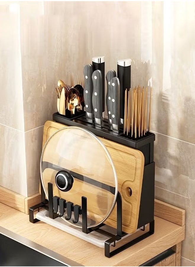 HQ-GAMING Knife Block Holder,Universal Knife Block, Kitchen Knife Holder,Kitchen Knife Chopsticks Chopping Board Pot Cover Chopping Board Knife Multi-Functional All-In-One Organizer  - Image 4