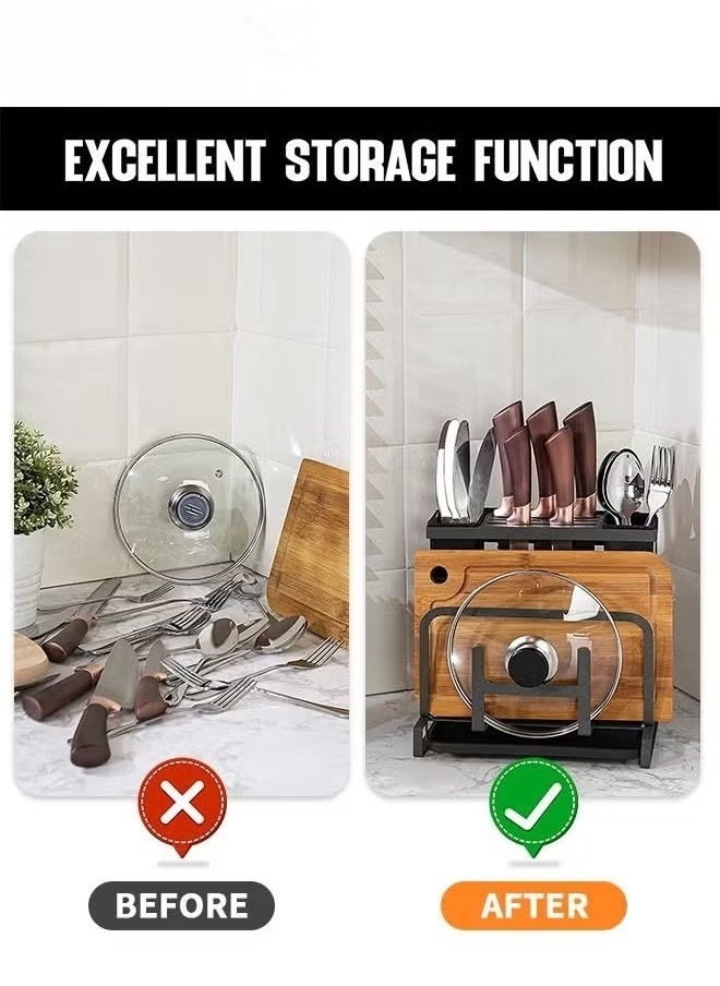 HQ-GAMING Knife Block Holder,Universal Knife Block, Kitchen Knife Holder,Kitchen Knife Chopsticks Chopping Board Pot Cover Chopping Board Knife Multi-Functional All-In-One Organizer  - Image 5
