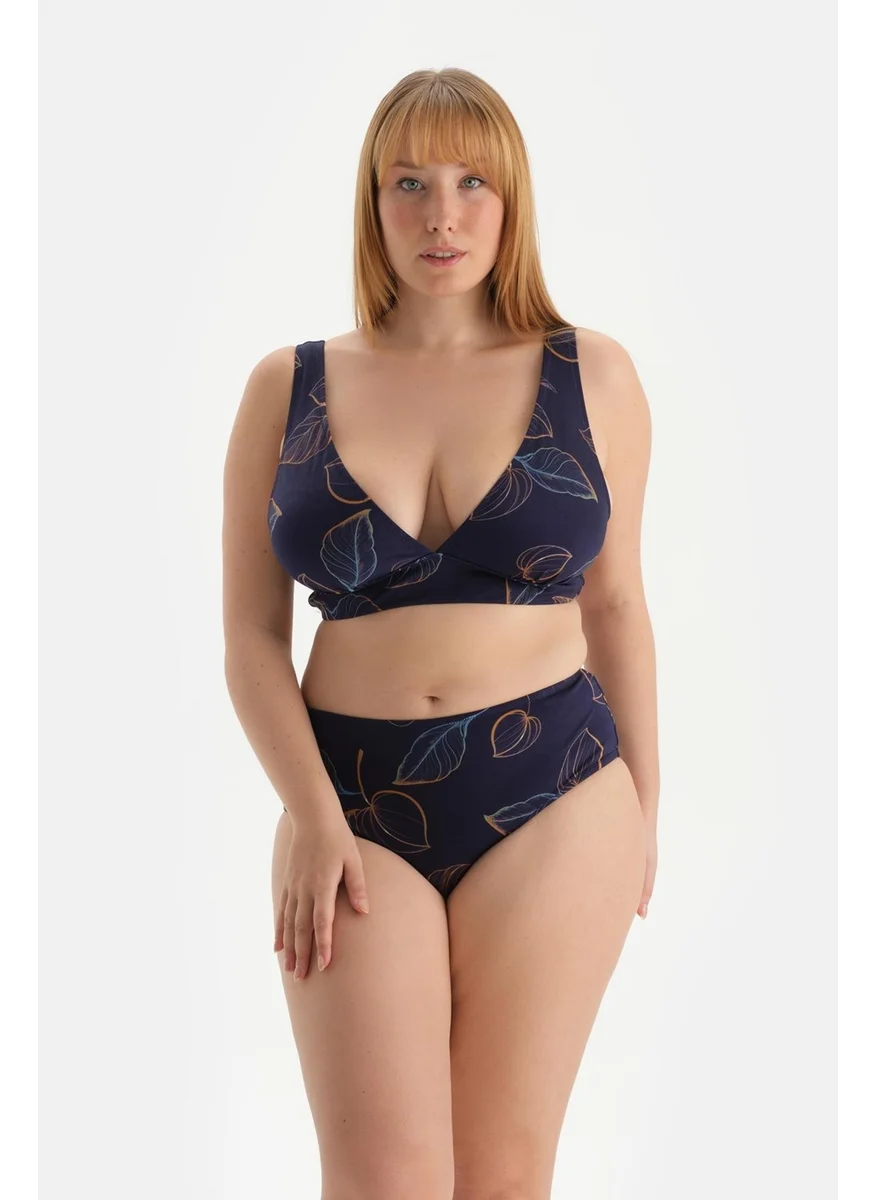 dagi Navy Blue Corseted Tight Bikini Top