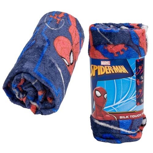 Northwest Spiderman Kids' Bed Silk Throw Blanket 40"" x 50"", Single, Blue, 91898 - Image 1
