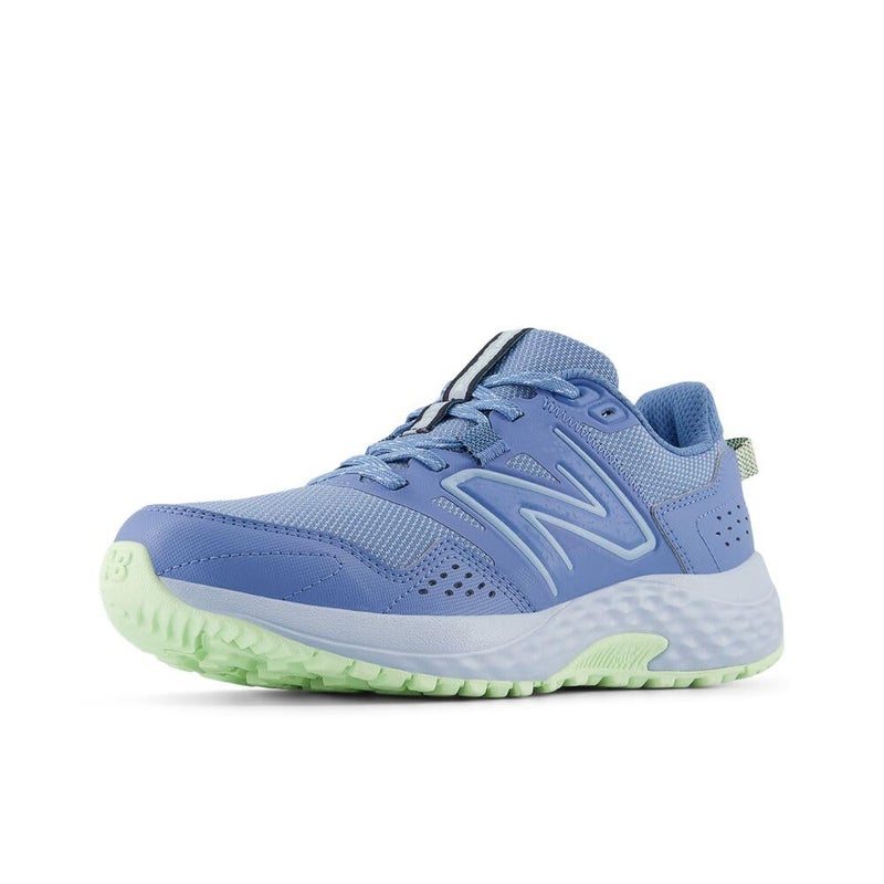 New Balance Women's 410 V8 Trail Running Shoe, Blue Laguna/Light Chrome Blue/Melon Water, 8 - Image 4