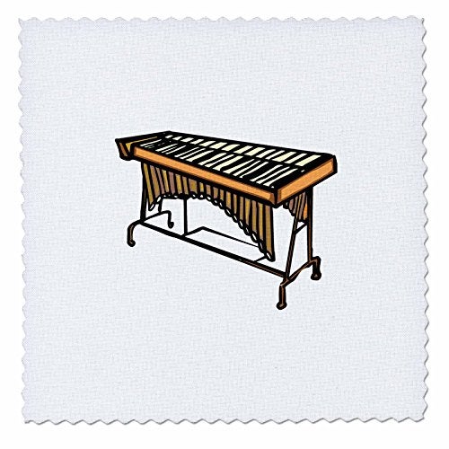 3dRose qs_164443_1 Vibraphone Simple Instrument Design-Quilt Square, 10 by 10-Inch - Image 4