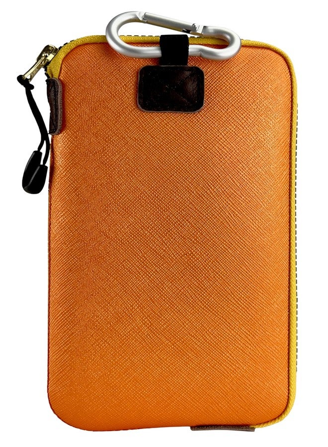 OneJoy Neoprene Cell Phone Pouch, Large Zipper Opening, Lightweight & Protective Phone Sleeves for iPhone Durable Phone Carrier Bag, Thermal Carrying Phone Pouch Inner Pocket [Orange] - Image 1