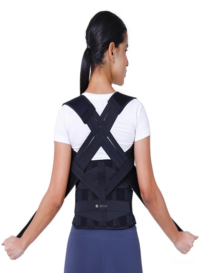 ZEDAN 2-in-1 Neoprene Posture Corrector Belt with Integrated Back Support | Adjustable Shoulder & Back Alignment Belt | Unisex Brace for Daily Posture Improvement & Upright Sitting | Comfortable Wear Design | Universal Size - Image 1