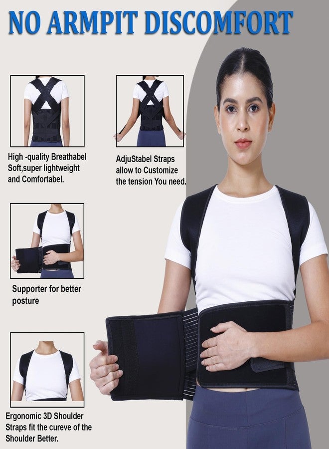 ZEDAN 2-in-1 Neoprene Posture Corrector Belt with Integrated Back Support | Adjustable Shoulder & Back Alignment Belt | Unisex Brace for Daily Posture Improvement & Upright Sitting | Comfortable Wear Design | Universal Size - Image 3