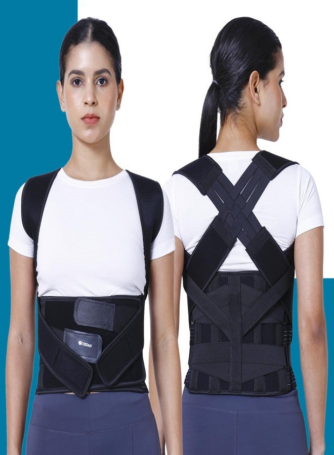 ZEDAN 2-in-1 Neoprene Posture Corrector Belt with Integrated Back Support | Adjustable Shoulder & Back Alignment Belt | Unisex Brace for Daily Posture Improvement & Upright Sitting | Comfortable Wear Design | Universal Size - Image 2