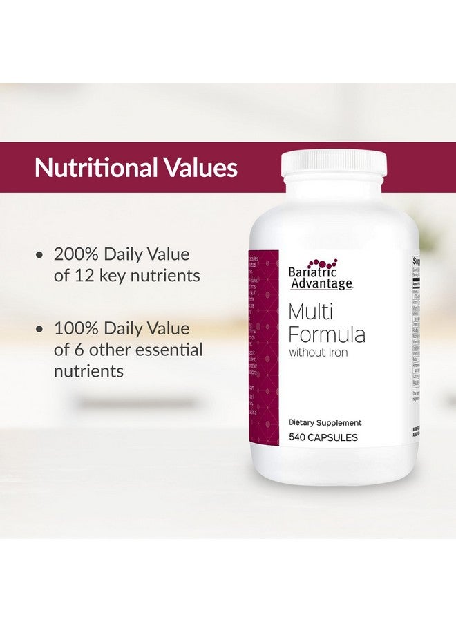 Bariatric Advantage مكملات باريتريك أدفانتج متعددة الصيغ بدون حديد، فيتامينات متعددة عالية الفعالية للمرضى الذين خضعوا لجراحة السمنة تحتوي على 22 فيتامينًا وعناصر غذائية أساسية - 540 كبسولة - Image 5