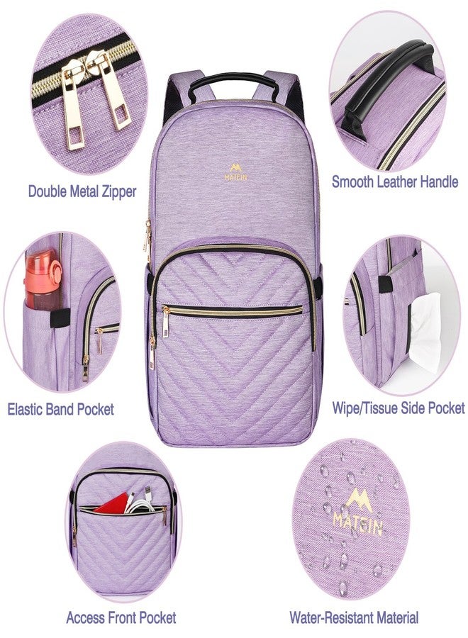 Matein Laptop Backpack for Women, Anti Theft 15.6 inch College School Bookbag for Girls with USB Charging Port, Water Resistant Stylish Travel Computer Work Backpack with RFID Pocket for Nurse, Purple - Image 4