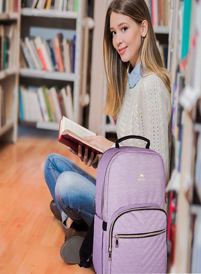 Matein Laptop Backpack for Women, Anti Theft 15.6 inch College School Bookbag for Girls with USB Charging Port, Water Resistant Stylish Travel Computer Work Backpack with RFID Pocket for Nurse, Purple - Image 3