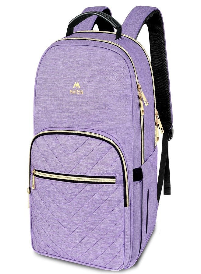Matein Laptop Backpack for Women, Anti Theft 15.6 inch College School Bookbag for Girls with USB Charging Port, Water Resistant Stylish Travel Computer Work Backpack with RFID Pocket for Nurse, Purple - Image 1