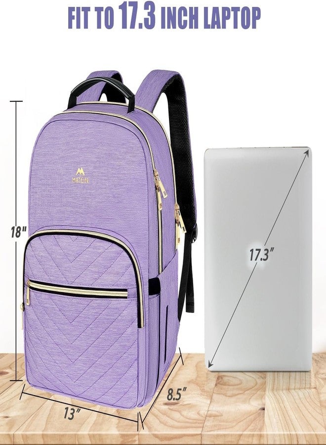 Matein Laptop Backpack for Women, Anti Theft 15.6 inch College School Bookbag for Girls with USB Charging Port, Water Resistant Stylish Travel Computer Work Backpack with RFID Pocket for Nurse, Purple - Image 5