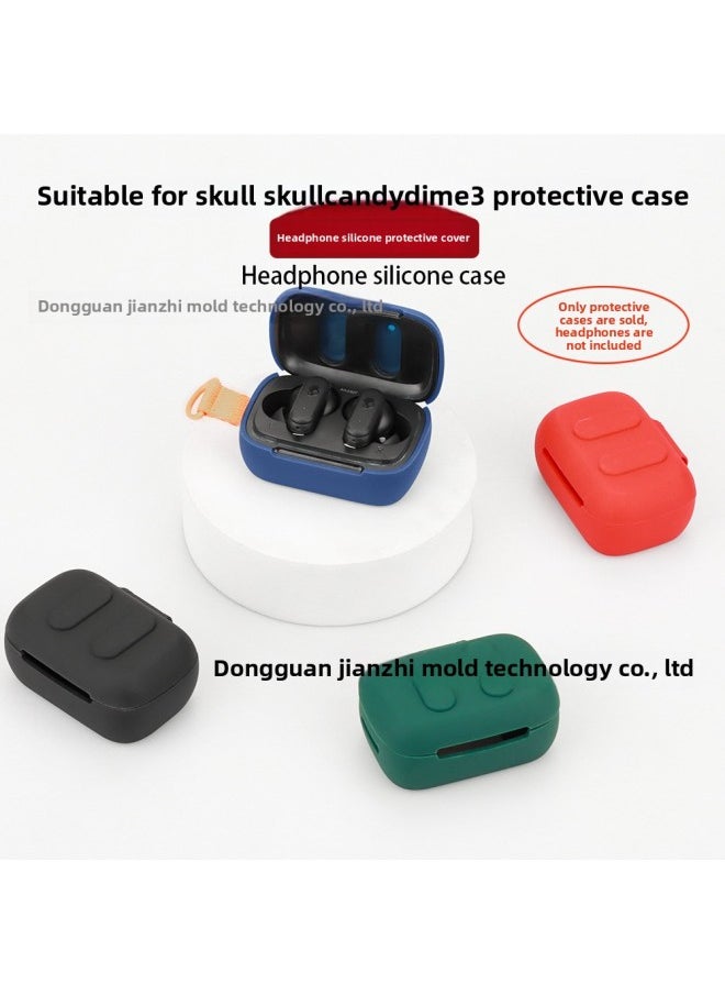 Generic - Skullcandy DIME 3 Bluetooth Earphone Protective Case Soft Silicone Storage Bag Suitable For Skull Head Design Universal Accessory-Color:Red-Model:DIME 3 - Image 1