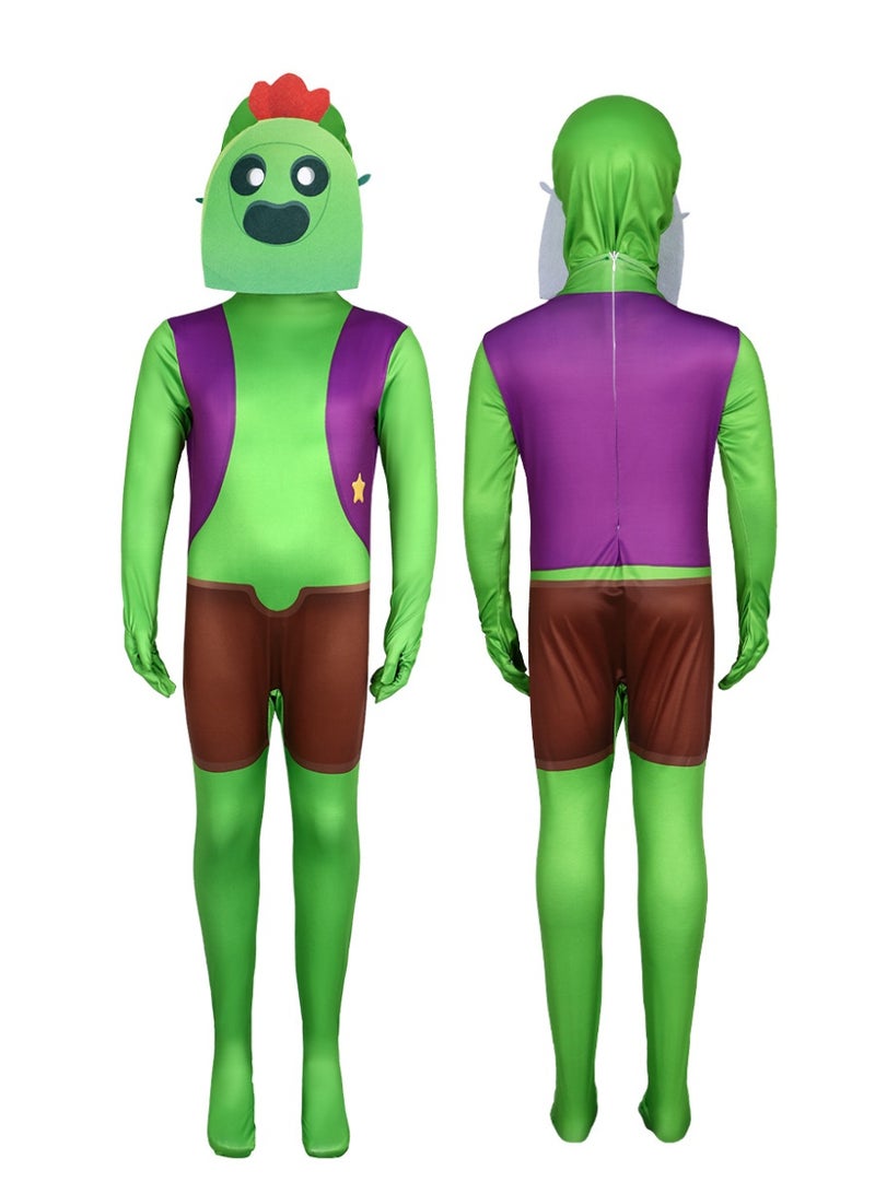 NIBEMINENT زي تنكر هالوين من برافل ستارز، بدلة ضيقة قطعة واحدة - Image 1