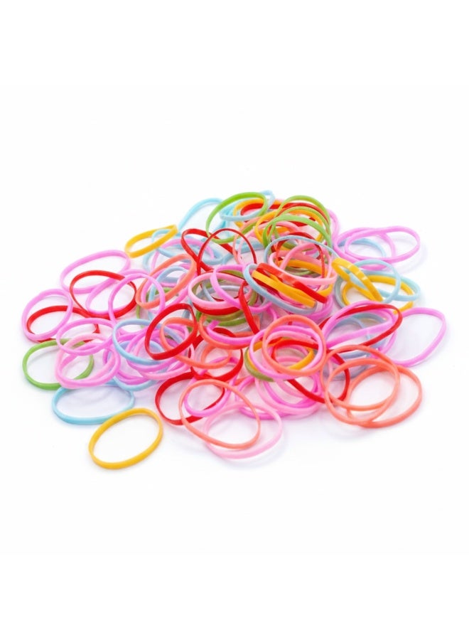 Duravel Multicolour Elastic Hair Ties Rubber Bands Mini Polyband Soft Ponytail Holder for Kids Baby Girls Pack 300 - Image 5