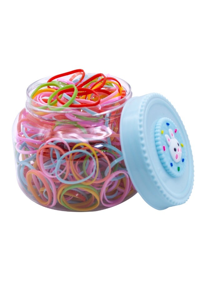 Duravel Multicolour Elastic Hair Ties Rubber Bands Mini Polyband Soft Ponytail Holder for Kids Baby Girls Pack 300 - Image 1
