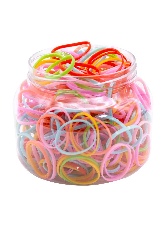 Duravel Multicolour Elastic Hair Ties Rubber Bands Mini Polyband Soft Ponytail Holder for Kids Baby Girls Pack 300 - Image 2