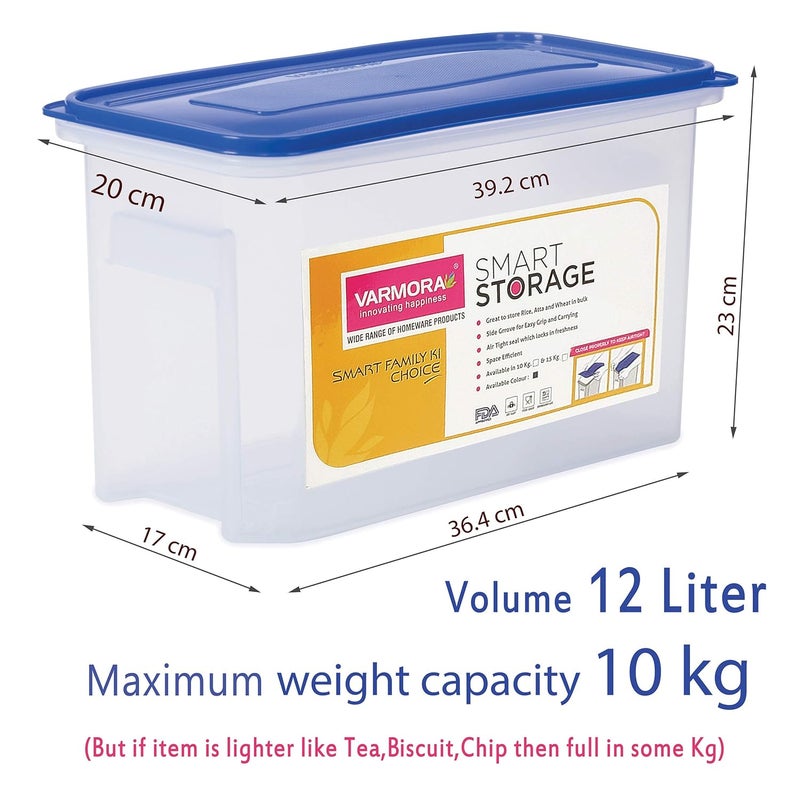 Varmora Combo Pack of Smart Storage 12 liter (10 kg Maximum Weight Capacity) Plastic Container and Rice Scoop (Pack of 1) - Image 3