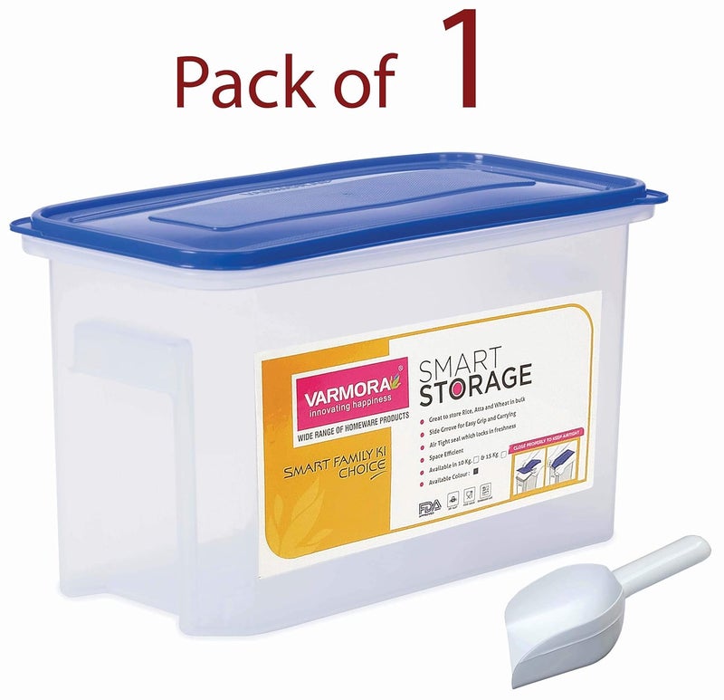 Varmora Combo Pack of Smart Storage 12 liter (10 kg Maximum Weight Capacity) Plastic Container and Rice Scoop (Pack of 1) - Image 2