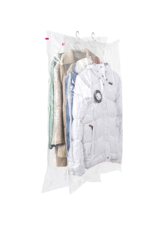 COMPACTOR 2-Piece Durable Airtight Hanging Vacuum Storage Bag Set Clear 70 x 105 cm RAN3253  - Image 2