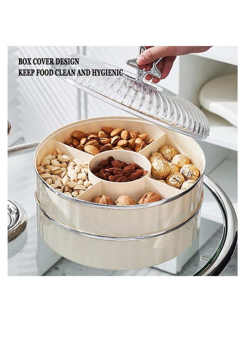 Snack Tray, Double-Deck Snackle Box Container, Divided Serving Tray With Lid, Charcuterie Caddy, for Nut Candy Snacks - Image 4