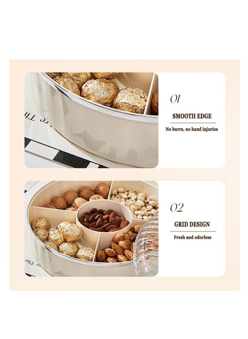 Snack Tray, Double-Deck Snackle Box Container, Divided Serving Tray With Lid, Charcuterie Caddy, for Nut Candy Snacks - Image 5