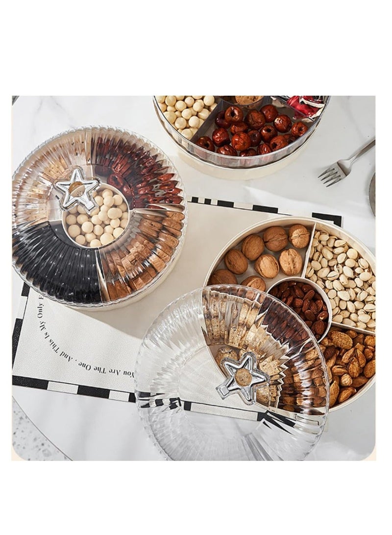 Snack Tray, Double-Deck Snackle Box Container, Divided Serving Tray With Lid, Charcuterie Caddy, for Nut Candy Snacks - Image 3