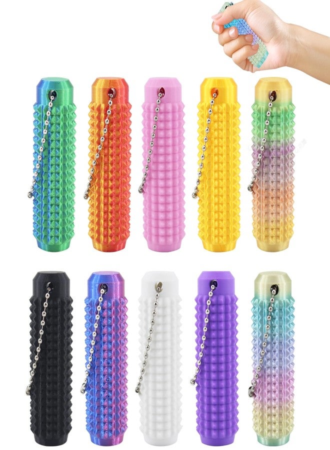 Timisea 10PCS Little Ouchies Fidget,Portable Stim Toolocket-Sized Fidget Toys Sensory Keychain,3D Printed Venting Key Pendant, Stim Keychain for Anxiety Relief Positive - Image 1