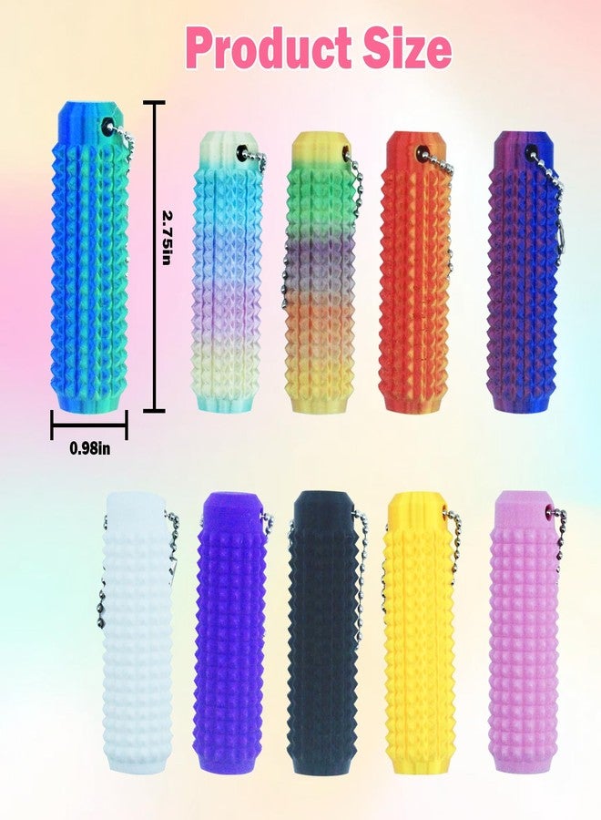 Timisea 10PCS Little Ouchies Fidget,Portable Stim Toolocket-Sized Fidget Toys Sensory Keychain,3D Printed Venting Key Pendant, Stim Keychain for Anxiety Relief Positive - Image 2