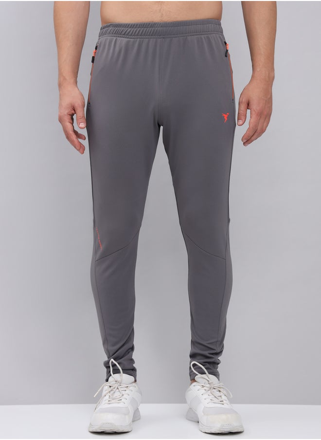 Technosport Men Grey Solid Elasticated Waistband Track Pants  - Image 1