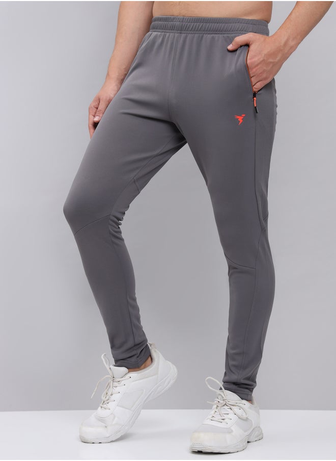 Technosport Men Grey Solid Elasticated Waistband Track Pants  - Image 4