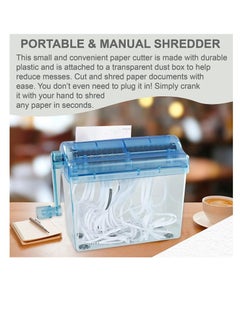 Y&D Hand Shredder, Portable Paper with Dust Box and Non Slip Base Mini Holds 4 Sheets Vertically Cut for Paper, Notes, Bills Cutting Tool  - Image 1