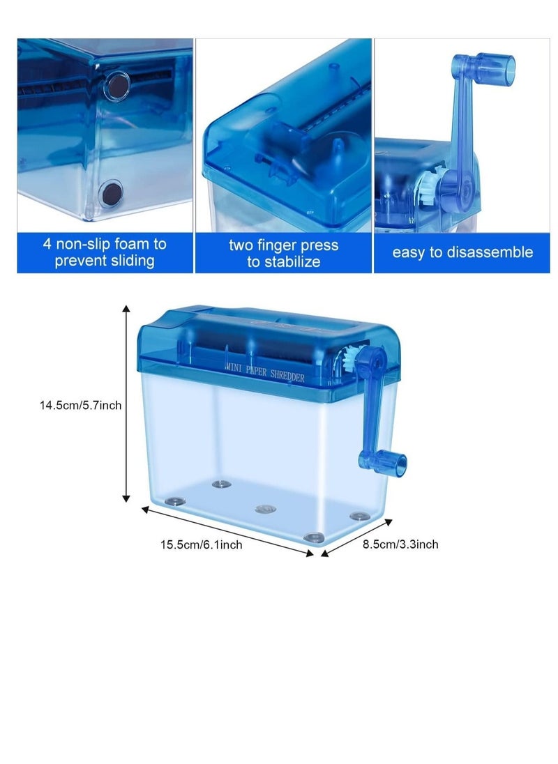 Y&D - Hand Shredder, Portable Paper with Dust Box and Non Slip Base Mini Holds 4 Sheets Vertically Cut for Paper, Notes, Bills Cutting Tool - Image 1