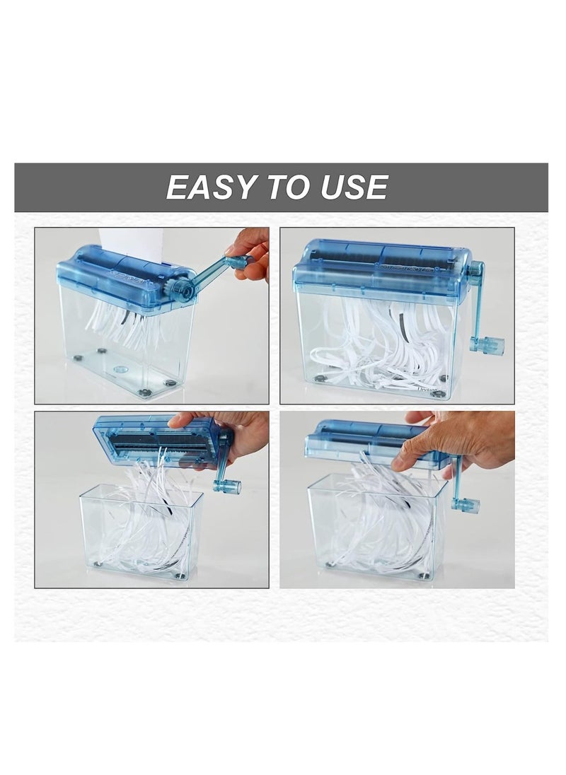 Y&D - Hand Shredder, Portable Paper with Dust Box and Non Slip Base Mini Holds 4 Sheets Vertically Cut for Paper, Notes, Bills Cutting Tool - Image 1