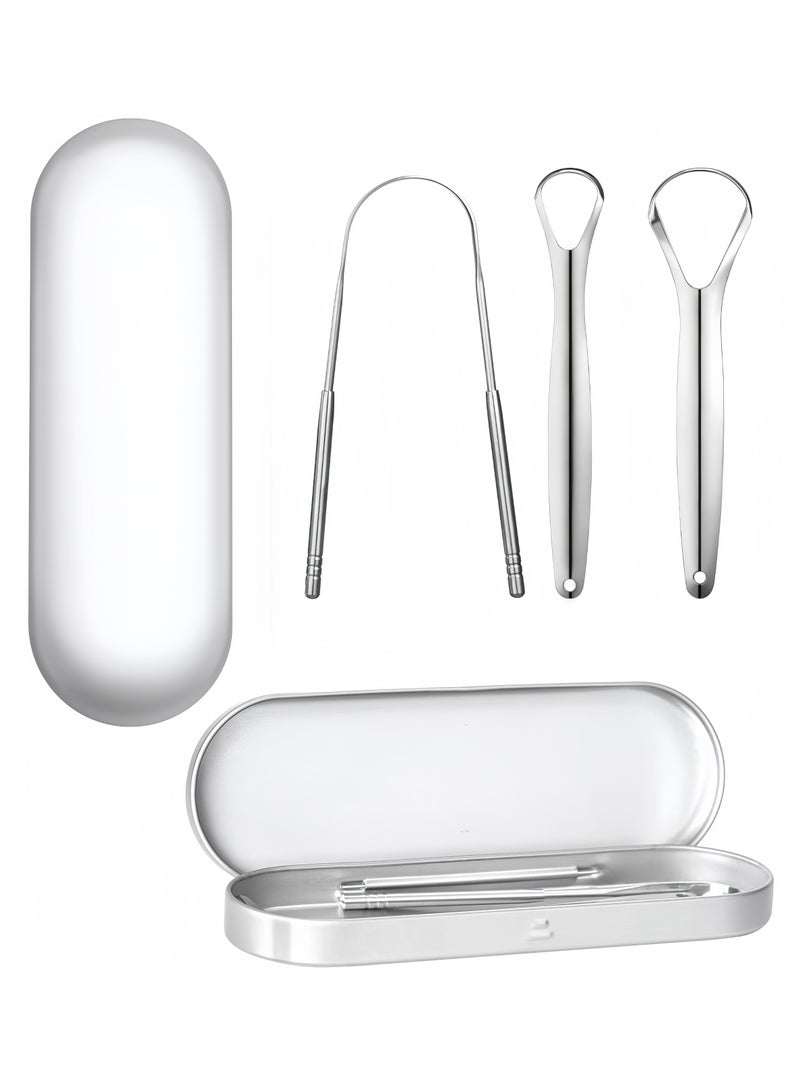 Generic 3 PCS Stainless Steel Tongue Scraper, Tongue Cleaner  - Image 1