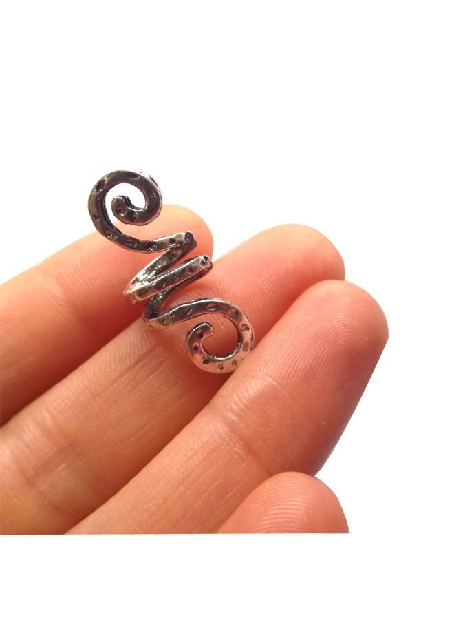 LQQQL Vikingamulet Vikings Spiral Hair Beads Rings-Dreadlock Hair Accessories Norse Spiral Hair Coils Spring Beads for Braid Beards Hair Pendants &Bracelets DIY (3 small pcs) - Image 3