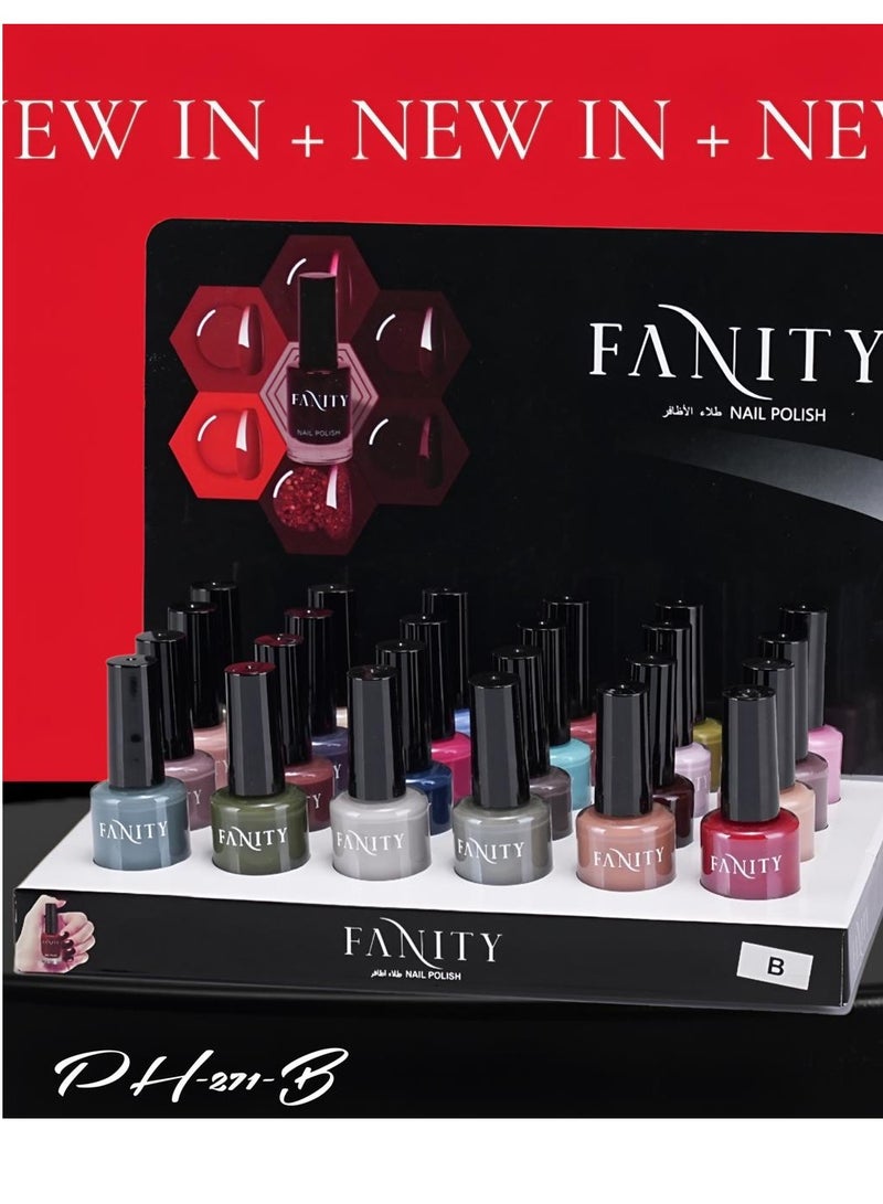 FANITY New Pure Color Gel Nail Polish 24pcs