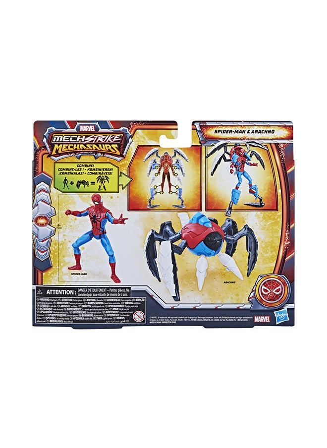 MARVEL - Marvel Mech Strike Mechasaurs 4-Inch Spider-Man With Arachno Mechasaur Action Figures Super Hero Toys For Kids Ages 4 And Up - Image 1