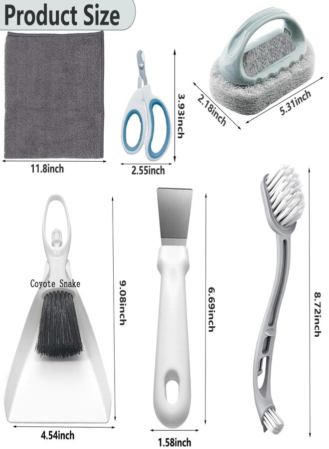 Delllala 6-Piece Bearded Dragon Tank Cleaning Set, Reptile Enclosure Cleaning Tool Set with Bearded Dragon Nail Clippers&Cleaning Cloth, Brush, Scraper & Mini Dustpan for Lizard & Gecko Terrarium Maintenance - Image 2