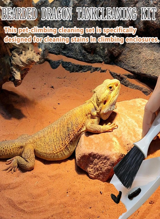 Delllala 6-Piece Bearded Dragon Tank Cleaning Set, Reptile Enclosure Cleaning Tool Set with Bearded Dragon Nail Clippers&Cleaning Cloth, Brush, Scraper & Mini Dustpan for Lizard & Gecko Terrarium Maintenance - Image 4