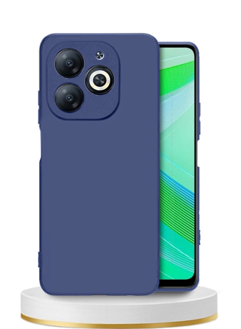 Techie غطاء خلفي أنيق من السيليكون TPU لهاتف Infinix Smart 8 - تصميم نحيف وناعم - أزرق داكن - Image 1