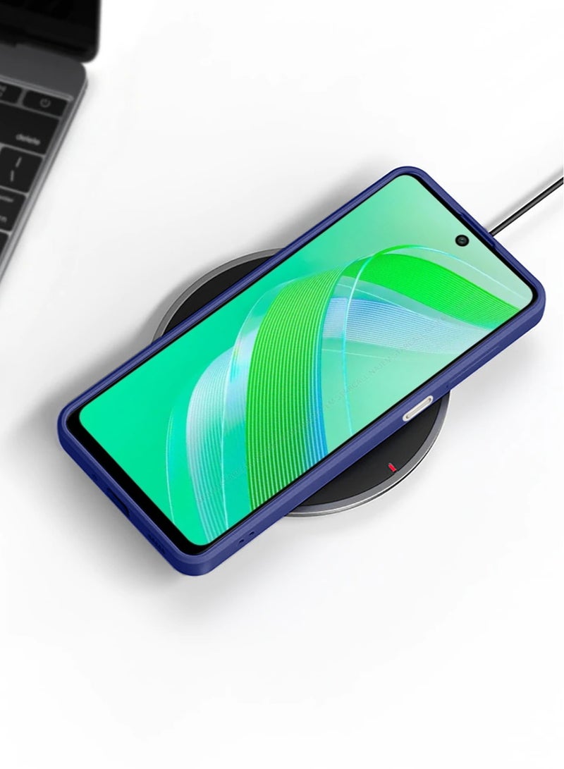 Techie غطاء خلفي أنيق من السيليكون TPU لهاتف Infinix Smart 8 - تصميم نحيف وناعم - أزرق داكن - Image 4