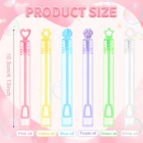 LOAVER 36 Pack Mini Bubble Wands Bulk for KidsAssorted Pastel Rainbow Bubble Wands Sticks for Summer Outdoor Party Toys Goodie Bag Stuffers Class Prizes - Image 5