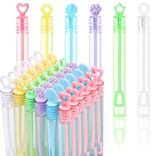 LOAVER 36 Pack Mini Bubble Wands Bulk for KidsAssorted Pastel Rainbow Bubble Wands Sticks for Summer Outdoor Party Toys Goodie Bag Stuffers Class Prizes - Image 1